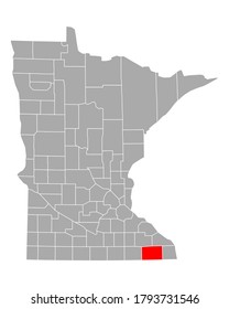 Map of Fillmore in Minnesota on white