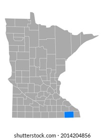 Map of Fillmore in Minnesota on white background