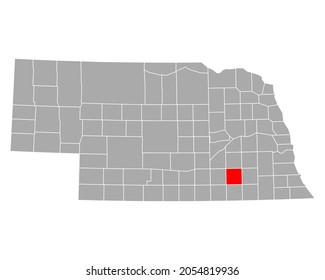 Map of Fillmore in Nebraska on white