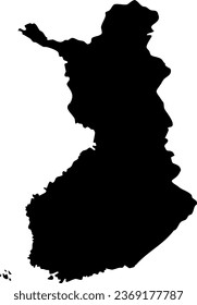 Map of Finland Black Silhouette