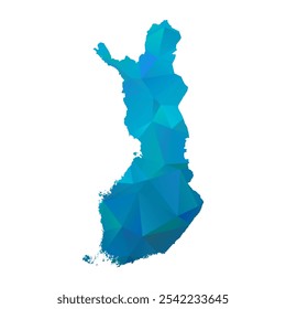 Map of Finland - Blue Polygonal Design For Your. Vector illustration eps 10.