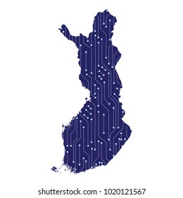 Map of Finland country, 