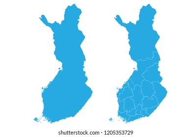 Map - Finland Couple Set , Map of Finland,Vector illustration eps 10.