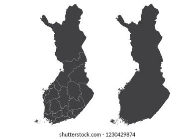 Map - Finland Couple Set , Map of Finland,Vector illustration eps 10.