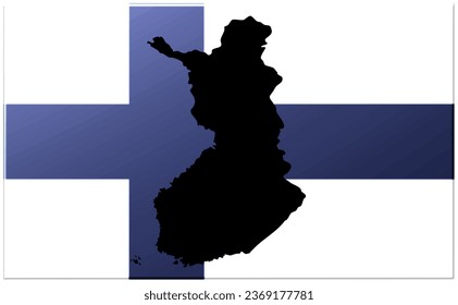Map of Finland With Flag Background