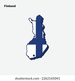 Map of Finland flag shape. Vector illustration. Eps 10