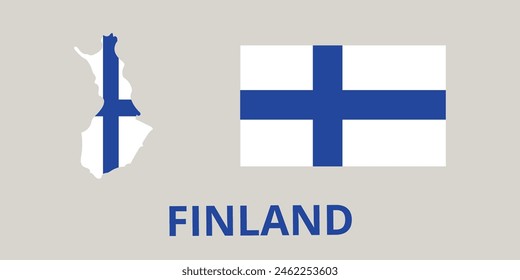 Map of Finland in gray on a white background. Finland country map. High detailed vector map - Finland. 