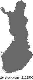 Map of Finland. High res (300dpi). Highly detailed border representation. Web mercator projection. Scalable vector graphic. For web and print use. Border and fill colors can be changed in eps format.