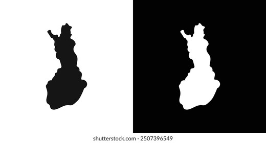 map of Finland icon Flat vector set outline
