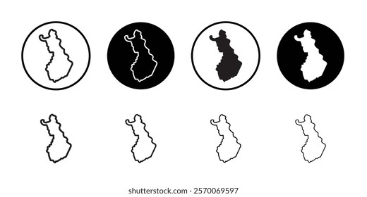 map of Finland icon Outline vector for web ui