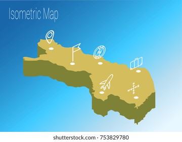 Map Finland isometric concept. 3d flat illustration of Map Finland.