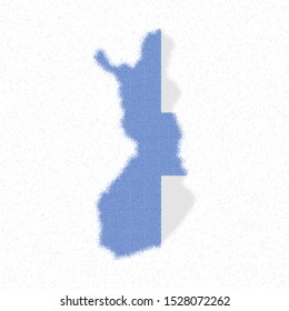 Map of Finland. Mosaic style map with flag of Finland. Fantastic vector illustration.