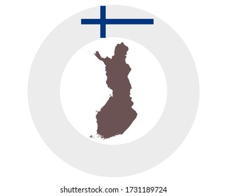 Mapa de Finlandia en segundo plano con bandera