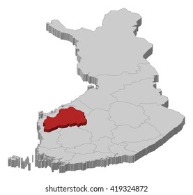 Map - Finland, Southern Ostrobothnia - 3D-Illustration