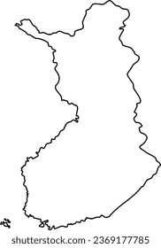 Map of Finland With Thick Outline