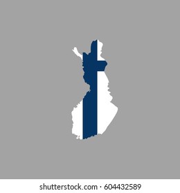 Map of Finland vector icon. Color illustration.