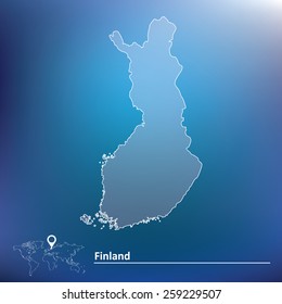 Mapa de Finlandia - ilustración vectorial