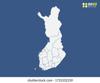 Map Of Finland Vector On Blue