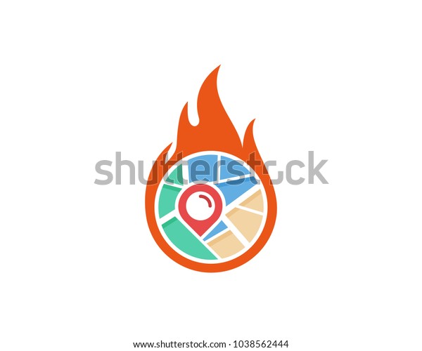 Map Fire Icon Logo Design Element Stock Vector Royalty Free 1038562444