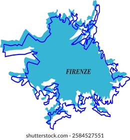 map of firenze city in blue