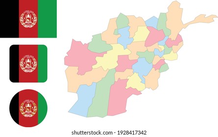 Mapa y bandera de Afganistán