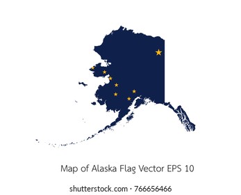 Map and flag Alaska of Vector EPS10