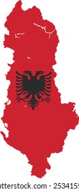 Map and flag of Albania