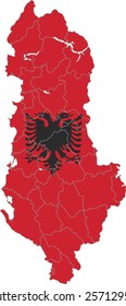 Map and flag of Albania