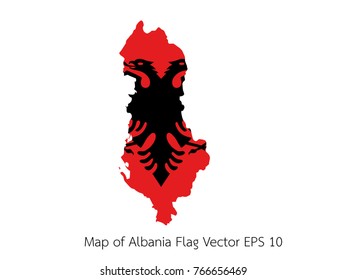 Map and flag Albania of Vector EPS10