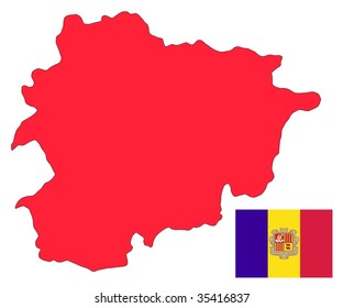 map and flag of Andorra