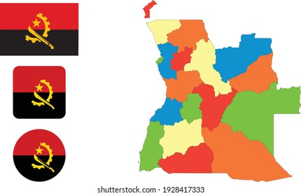 Map and flag of angola