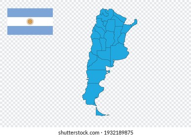 Map and flag of Argentina