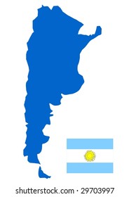 map and flag of Argentina