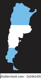 map and flag of Argentina on black background