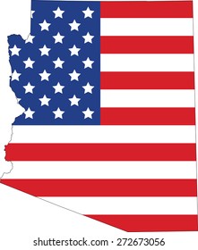 Map and flag of Arizona