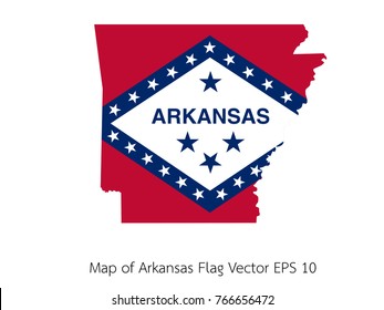 Map and flag Arkansas of Vector EPS10
