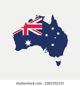 Map and flag of Australia coutry national emblem graphic element Illustration template design

