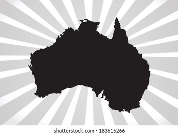 Map and flag of Australia idea design