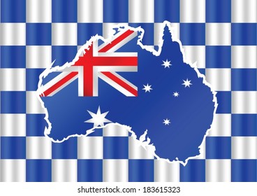 Map and flag of Australia idea design