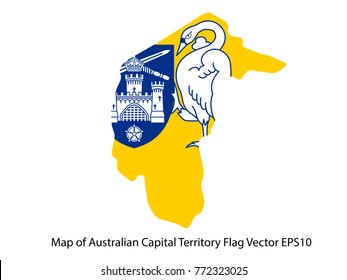 Map and flag Australian Capital Territory of Vector EPS10