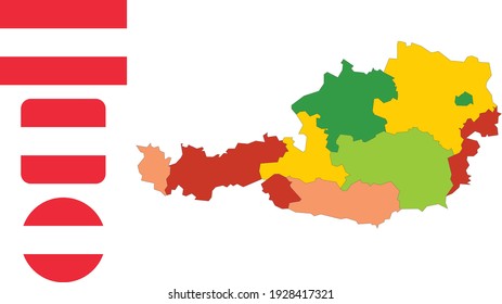 Map and flag of Austria