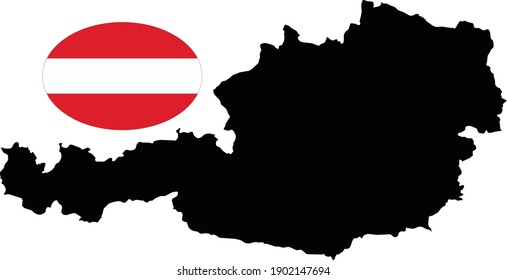 Mapa y pabellón de Austria, Landumriss y Flagge von Österreich