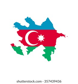 Map and flag of Azerbaijan