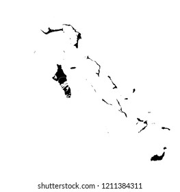 Map flag of Bahamas black