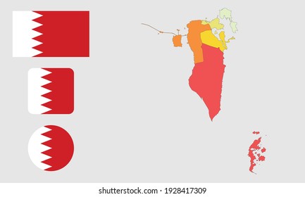 Map and flag of Bahrain