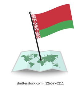 Map with flag of Belarus isolated on white. check in. map vector illustration, eps10
