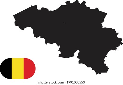Map and flag of Belgium