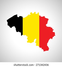 Map and flag of Belgium