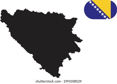 Map and flag of Bosnia and Herzegovina