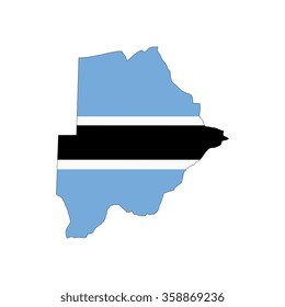 Map and flag of Botswana